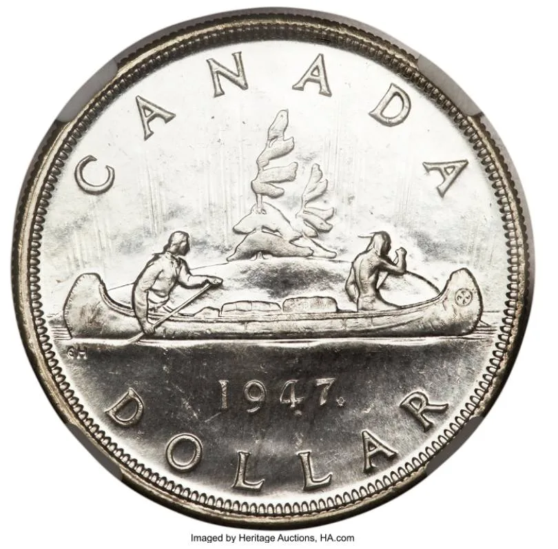 Rare Canada 1947 Maple Leaf silver dollar worth money