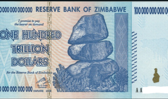 Zimbabwe one hundred trillion dollars