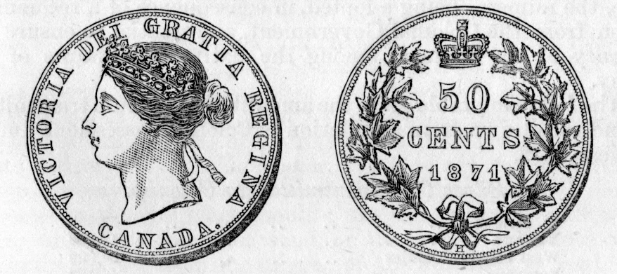 Canada 1871 fifty cents coin